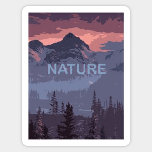 Nature - Mountains - Dawn Sticker